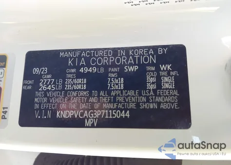 2023 Kia Sportage Hybrid Ex from USA, damaged, VIN KNDPVCAG3P7115044